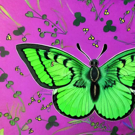 Image similar to a pretty green fluttercat