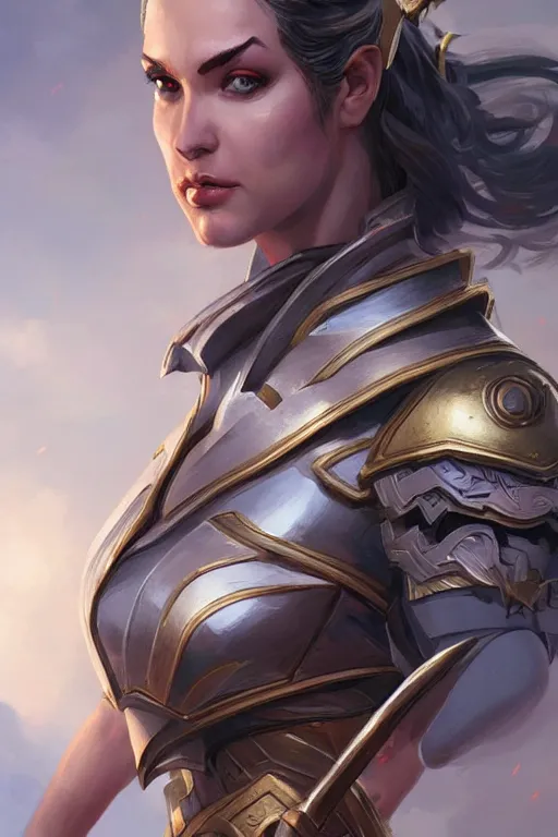 Image similar to amazon valkyrie athena, d & d, fantasy, portrait, highly detailed, headshot, digital painting, trending on artstation, concept art, sharp focus, illustration, art by artgerm and greg rutkowski and magali villeneuve