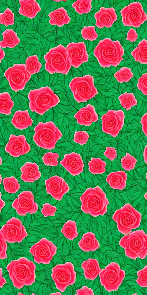 Image similar to seamless pattern of beautiful roses with leaves and throns, colourful, symmetrical, repeating 35mm photography