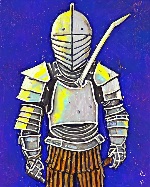 Image similar to a armored knight, wearing headphone by erin hanson