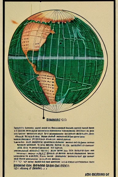 Image similar to A vintage scientific illustration from the 1970s of the Earth as a human face