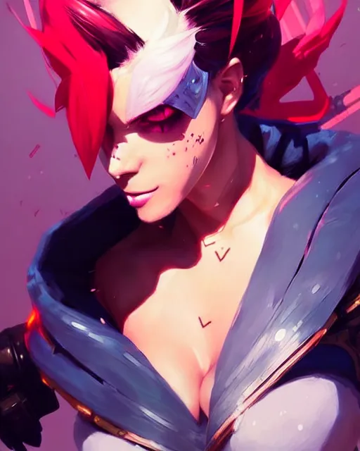 Prompt: a ultradetailed painting of vi from league of legends by conrad roset, greg rutkowski and makoto shinkai trending on artstation