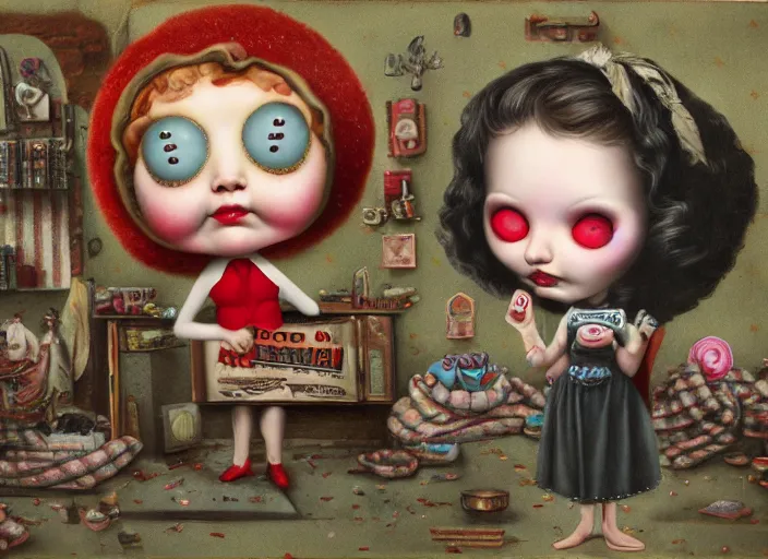 Image similar to the agent donut, lowbrow, matte painting, 3 - d highly detailed, in the style of mark ryden,