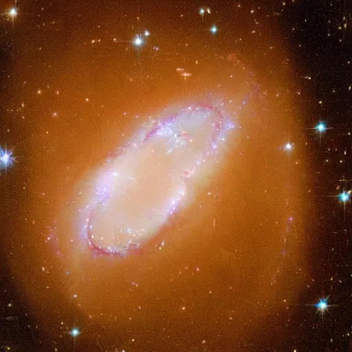 Prompt: hubble telescope image of a galaxy in the shape of a pretzel