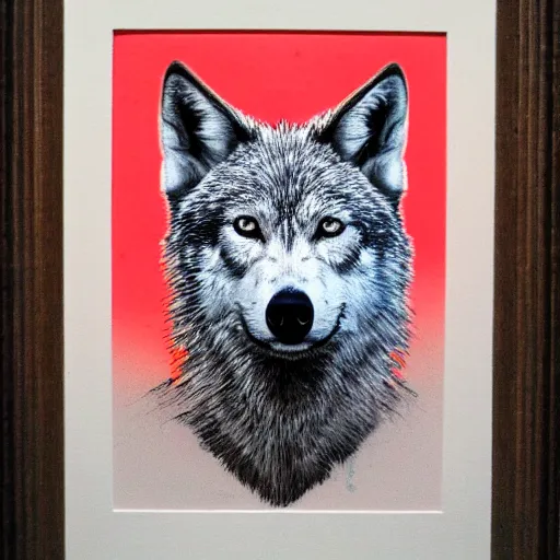 Image similar to portrait of retarded wolf, da vinc