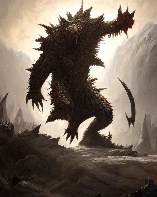 Image similar to oil painting of Angry Anthropomorphized Crocodile Berserker, wearing fur armor, claws, sharp focus, attack pose, fantasy style, octane render, volumetric lighting, 8k high definition, by greg rutkowski, highly detailed, trending on art Station, magic the gathering artwork, burning Battlefield background, centered