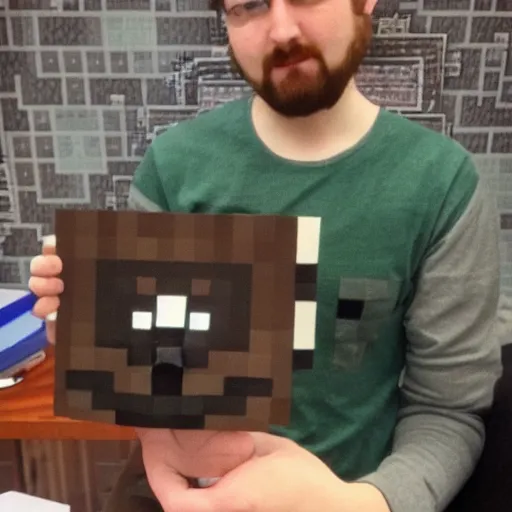 Image similar to This dude looks just like Minecraft Steeve