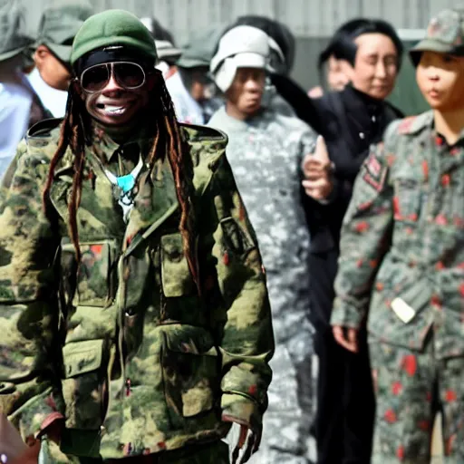 Image similar to lil wayne on japanese soldier suit