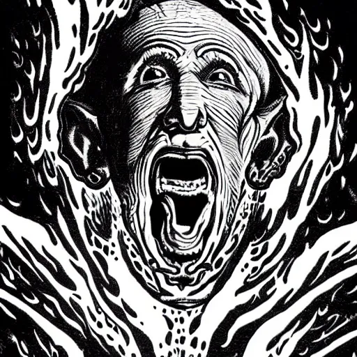 Prompt: fire lord squidward breathing fire out of his mouth, art by virgil finlay, highly detailed, 8 k, trending on artstation