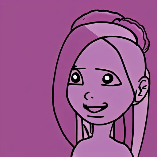 Image similar to beautiful pink little alien girl, profile pic, cartoon