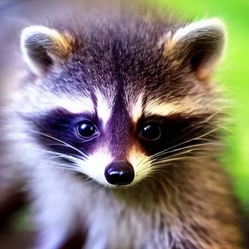 Image similar to a raccoon kitten hybrid