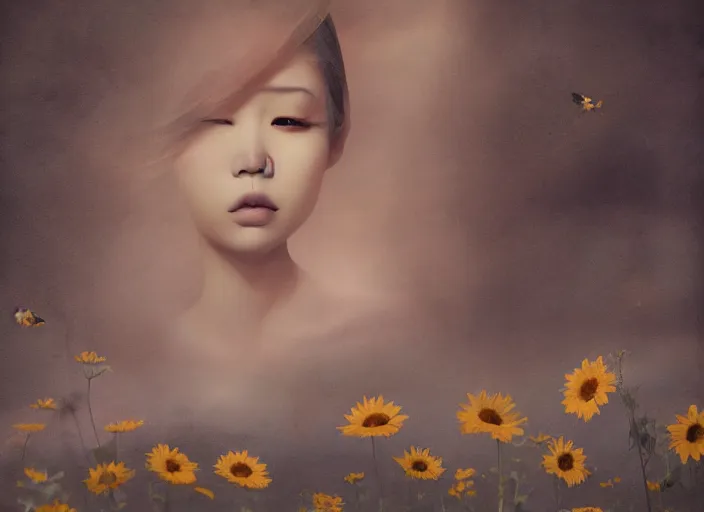 Image similar to 🪐🌻, lowbrow inthe style of amy sol, matte painting, 8 k,