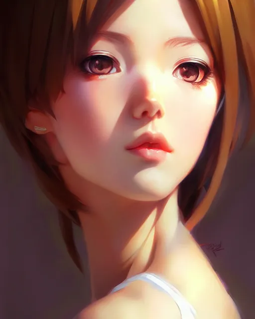 Image similar to portrait Anime girl cute-fine-face, pretty face, realistic shaded Perfect face, full body, fine details. Anime. realistic shaded lighting by Ilya Kuvshinov Giuseppe Dangelico Pino and Michael Garmash and Rob Rey