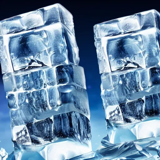 Image similar to ice blocks highly detailed award winning 4 k high definition