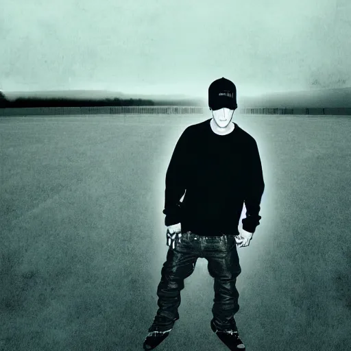 Prompt: eminem in vast infinite emptiness