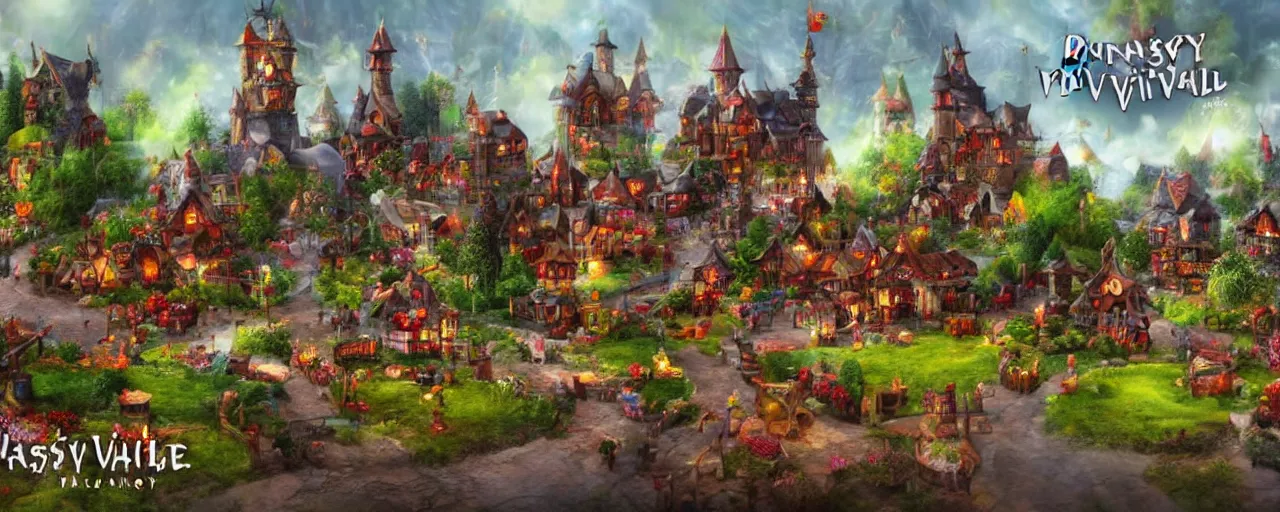 Image similar to fantasy village