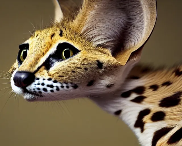 Image similar to an award winning photo of a ( serval - headed ) ball!!!! python!!!!!, environmental portrait photography, national geographic, 4 k, sharp focus