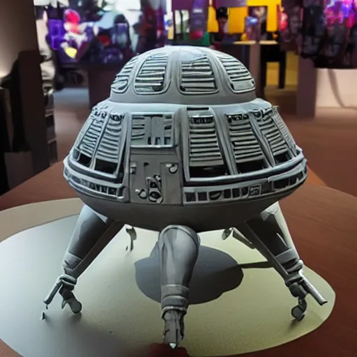 Image similar to ufo sculpture toy on display