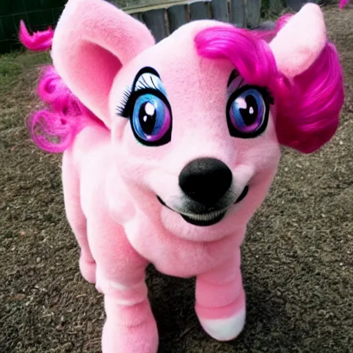Image similar to pinkie pie from my little pony as a dog