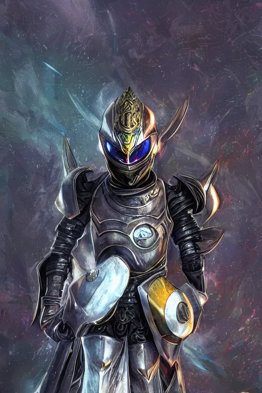 Image similar to helmet armor guardian destiny in witch queen illumination ray tracing hdr fanart arstation by sung choi robot ninja mask and eric pfeiffer and gabriel garza and casper konefal