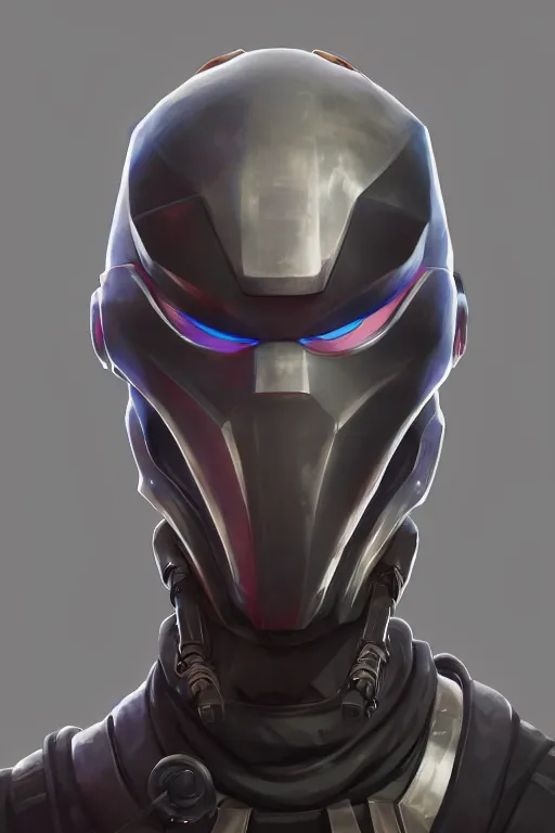 Image similar to epic mask helmet robot ninja portrait stylized as fornite style game design fanart by concept artist gervasio canda, behance hd by jesper ejsing, by rhads, makoto shinkai and lois van baarle, ilya kuvshinov, rossdraws global illumination radiating a glowing aura global illumination ray tracing hdr render in unreal engine 5