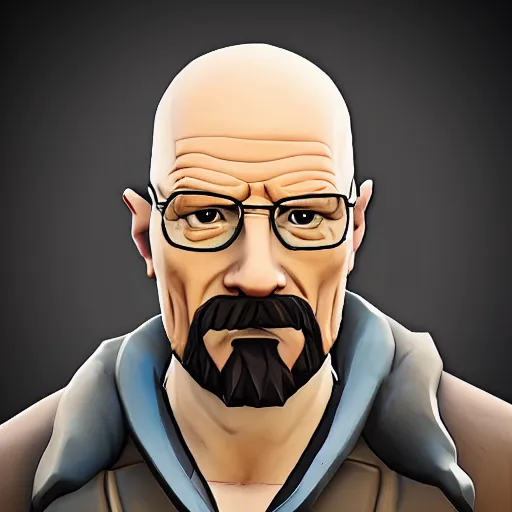 Prompt: walter white in fortnite lobby 3 d avatar skin