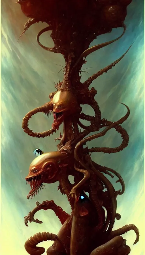 Image similar to exquisite imaginative imposing weird creature movie poster art humanoid anime movie art by : : weta studio tom bagshaw james jean frank frazetta