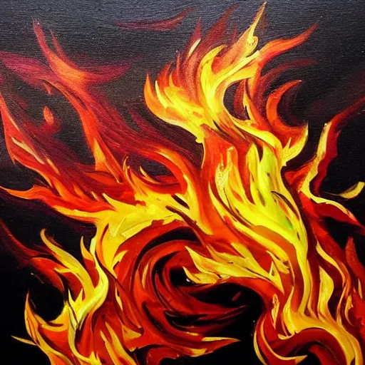 Image similar to the flames are coming for you and nothing can stop them, thick paint, thick brush, oil painting, colorful, detailed, sharp