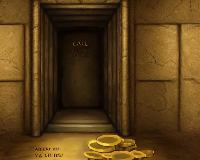 Prompt: a bank vault for gold ingots in the style of ancient sumeria, art by charlie bowater