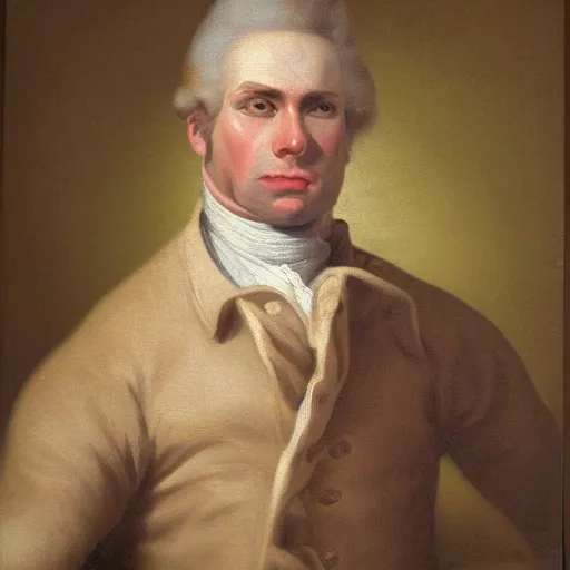 Image similar to An 18th century oil painting of Jerma985, portrait of Jerma985, grainy, realistic, very realistic, hyperrealistic, highly detailed, very detailed, extremely detailed, very neat, very epic, very cool, detailed, trending on artstation