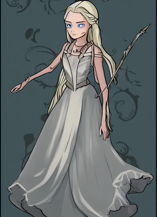 Image similar to myrcella from game of thrones, anima style