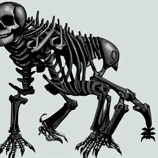 Image similar to cybork skeleton concept art highly detailed