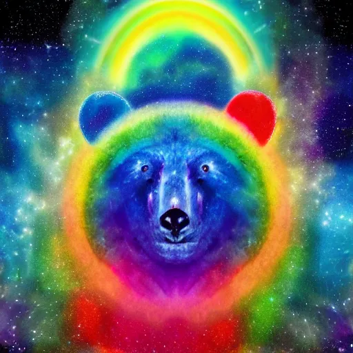 Prompt: rainbow cosmic bear