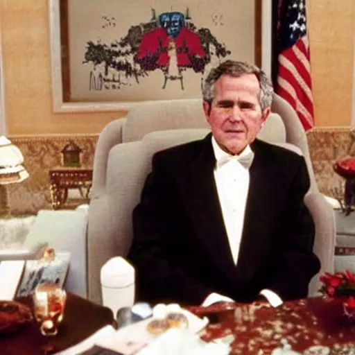 Prompt: ! dream still of george bush as tony montana