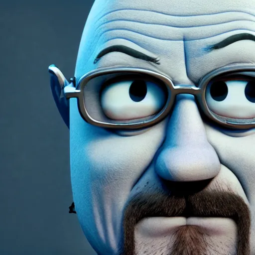 Image similar to Walter White as Gru in Despicable Me, artistic, 8k, cinematic, accurate, symetric, face, dramatic lighting, pastel colours, hdr