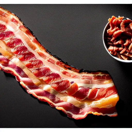 Image similar to epic professional digital award winning food photo of a strip of bacon shaped like kevin bacon, artstation, cgsociety, epic, stunning, gorgeous, much wow, much detail