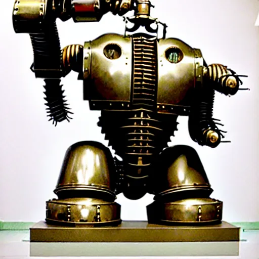 Prompt: bellator mechanicus ab antiquo romano fabro designatus. fantastica humanoideus, structura virtutis roboticae, intuitu inpendet. ultimate golem, embodiment of the legion. belli apparatus. perquam mina. alta definitio imaginis