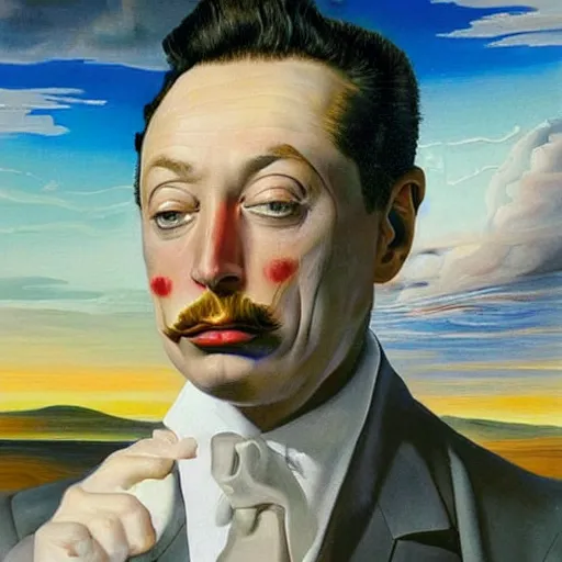 Image similar to The masterpiece painting of elon musky by salvia dali the second, salvador dali's much more talented painter cousin, 4k, ultra realistic