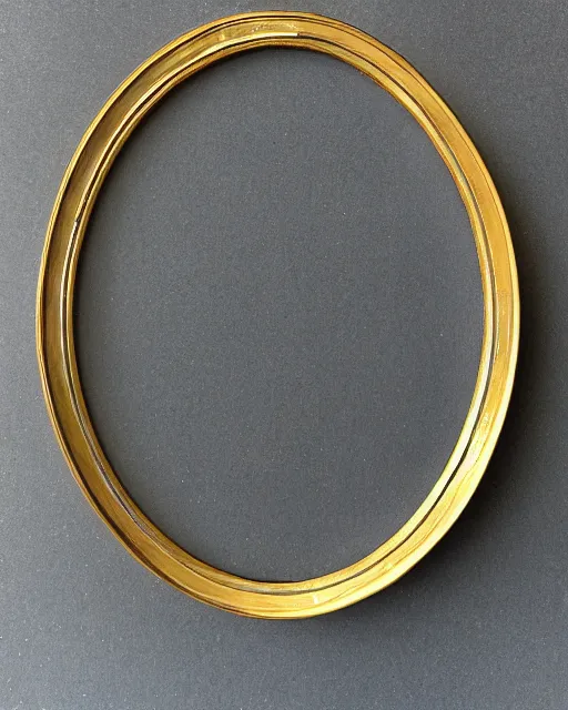 Prompt: oval golden frame