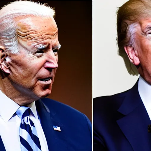 Image similar to Joe Biden and Donald Trump french kissing