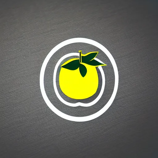 Image similar to logo of a lemon, professional graphic design, clean, smooth