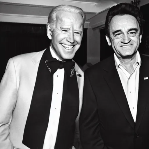 Prompt: joe biden with johnny cash