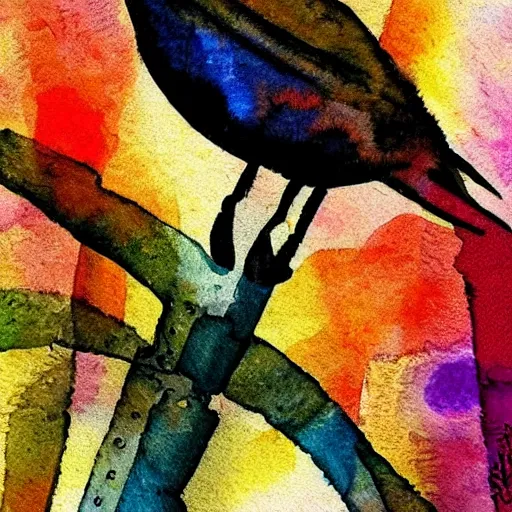 Image similar to bird, abstract, vintage, artistic, sharp focus, masterpiece, watercolor, art in the style of joshy sly