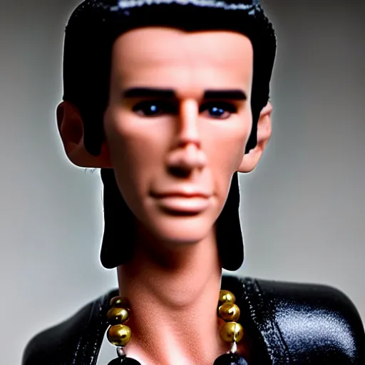 Image similar to zoolander as a barbie doll, product shot, dynamic lighting, depth of field, bokeh