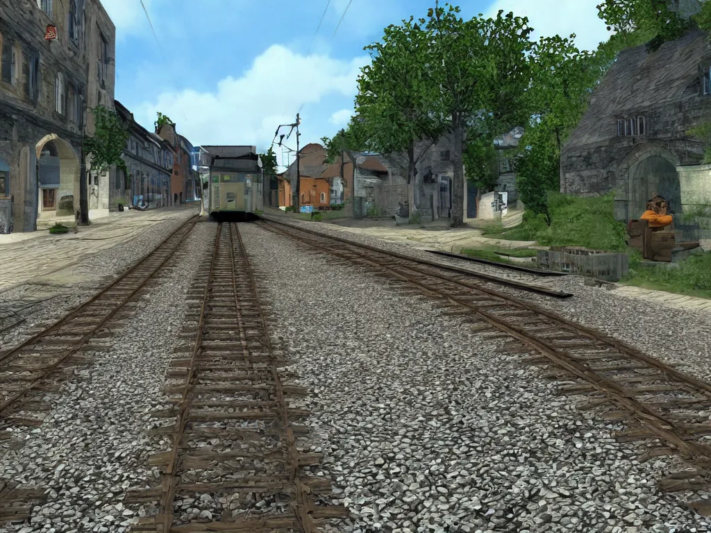 Prompt: Estonia Train as a PS1 first person video game