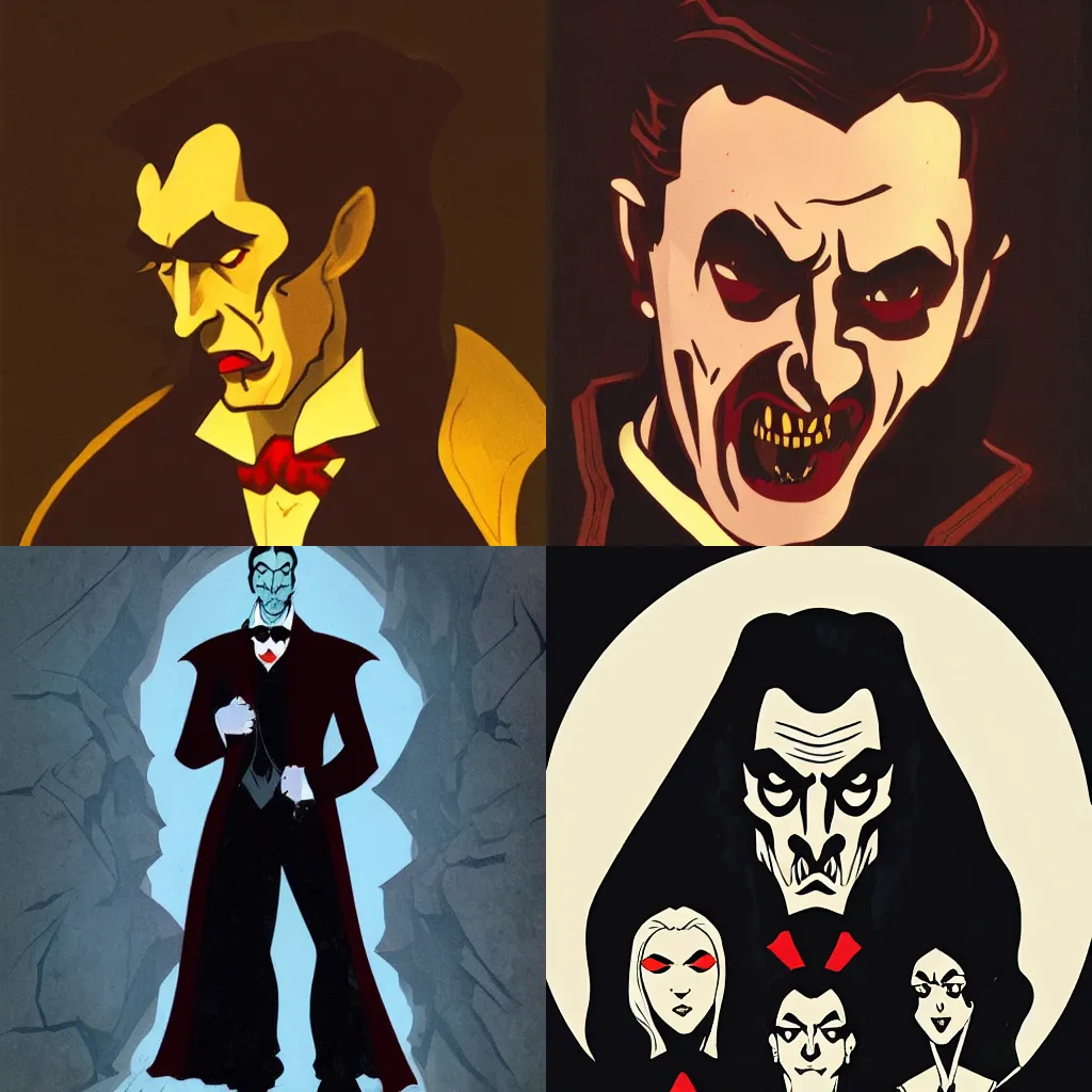 Prompt: Dracula portrait in Mike Mignola Art Style 8k