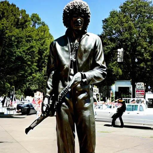 Prompt: a statue of Jimi Hendrix