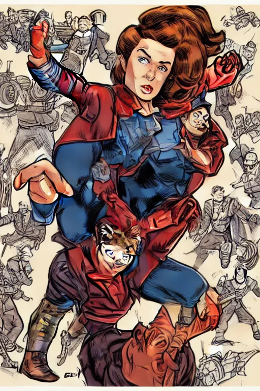 Image similar to Agent carter illustration concept art in the style of Arthur Adams