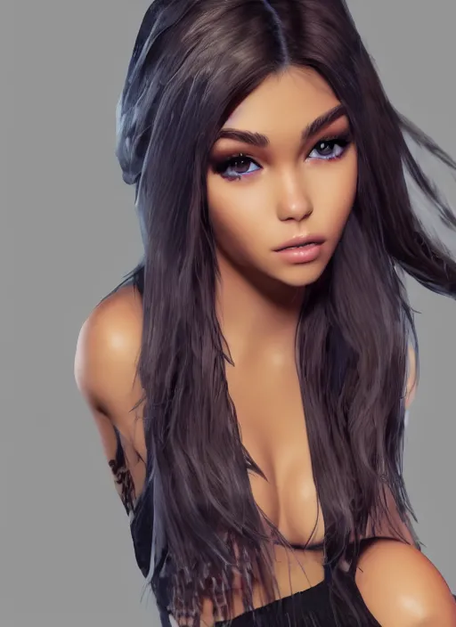 Image similar to Madison Beer as a video game character, digital art, unreal engine, unreal engine render, blender render, render, 4k, coherent