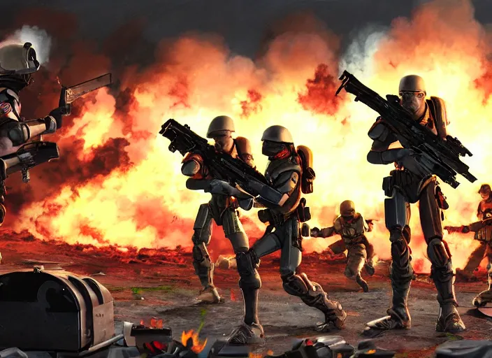 Prompt: digital painting of xcom squad taking fire from the toy story aliens in a world war 2 battlefield, sharp focus, intricate